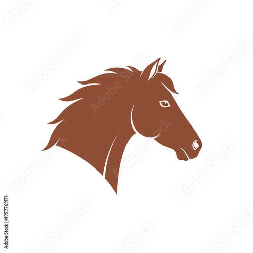 Elegant brown horse head illustration for equestrian branding and animal-themed logo designs, symbolizing strength, speed, and freedom