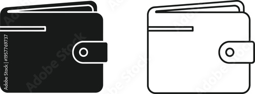 Black and white wallet icons Vector