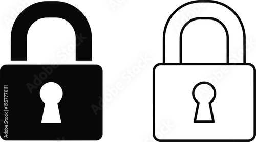 Black and white lock icons Vector