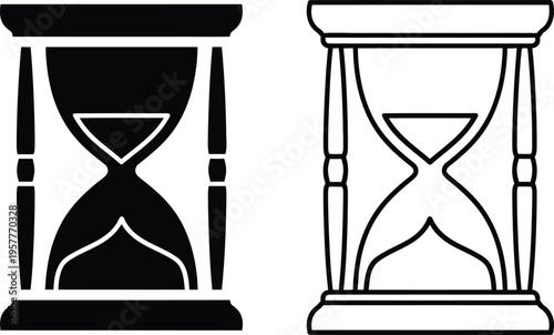Hourglass timer sand clock Vector
