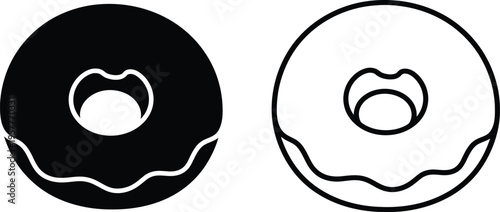Donuts black and white Vector