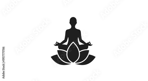 Meditating person in lotus position.