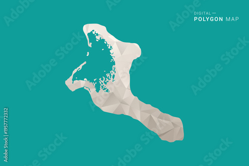 Kiribati Map - Green and Gray Polygon Vector Illustration, Low Poly Geometric Design with Clean Minimal Style on Solid Background for Infographic Use.