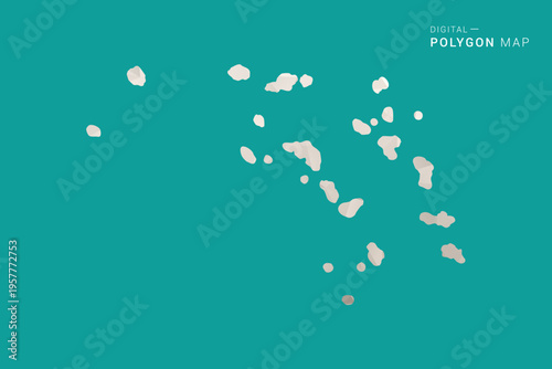 Marshall Islands Map - Green and Gray Polygon Vector Illustration, Low Poly Geometric Design with Clean Minimal Style on Solid Background for Infographic Use.