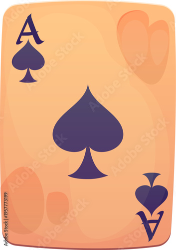 Ace of spades playing card, black mark pirate symbol. Vector casino gamble game card or nautical sign of danger, death, marine adventure and hazard. Gambling club and Caribbean dark evil insignia