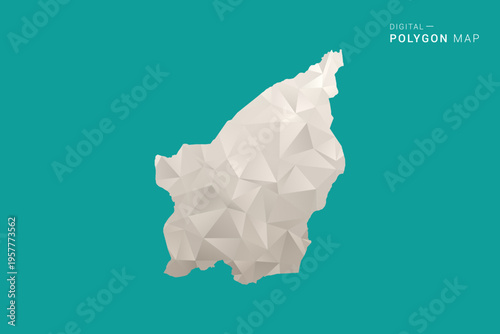 San Marino Map - Green and Gray Polygon Vector Illustration, Low Poly Geometric Design with Clean Minimal Style on Solid Background for Infographic Use.