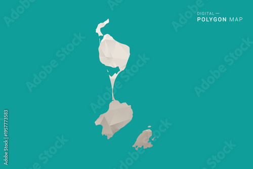 Saint Pierre and Miquelon Map - Green and Gray Polygon Vector Illustration, Low Poly Geometric Design with Clean Minimal Style on Solid Background for Infographic Use.