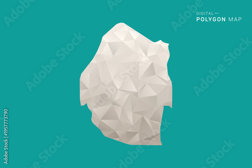 Swaziland Map - Green and Gray Polygon Vector Illustration, Low Poly Geometric Design with Clean Minimal Style on Solid Background for Infographic Use.