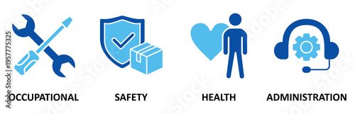 OSHA icon set illustration contain occupational, safety, health and administration 