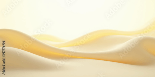 An abstract golden background features soft orange waves and a flowing silk texture, creating a light vector design with golden curves and a decorative pattern for a modern wallpaper backdrop