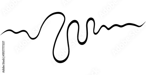 Thin squiggle underline stroke with gentle ups and downs. Minimal continuous line works as highlight for titles, links and handwritten style notes in digital or print layouts.