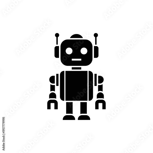 Black robot with square head.
