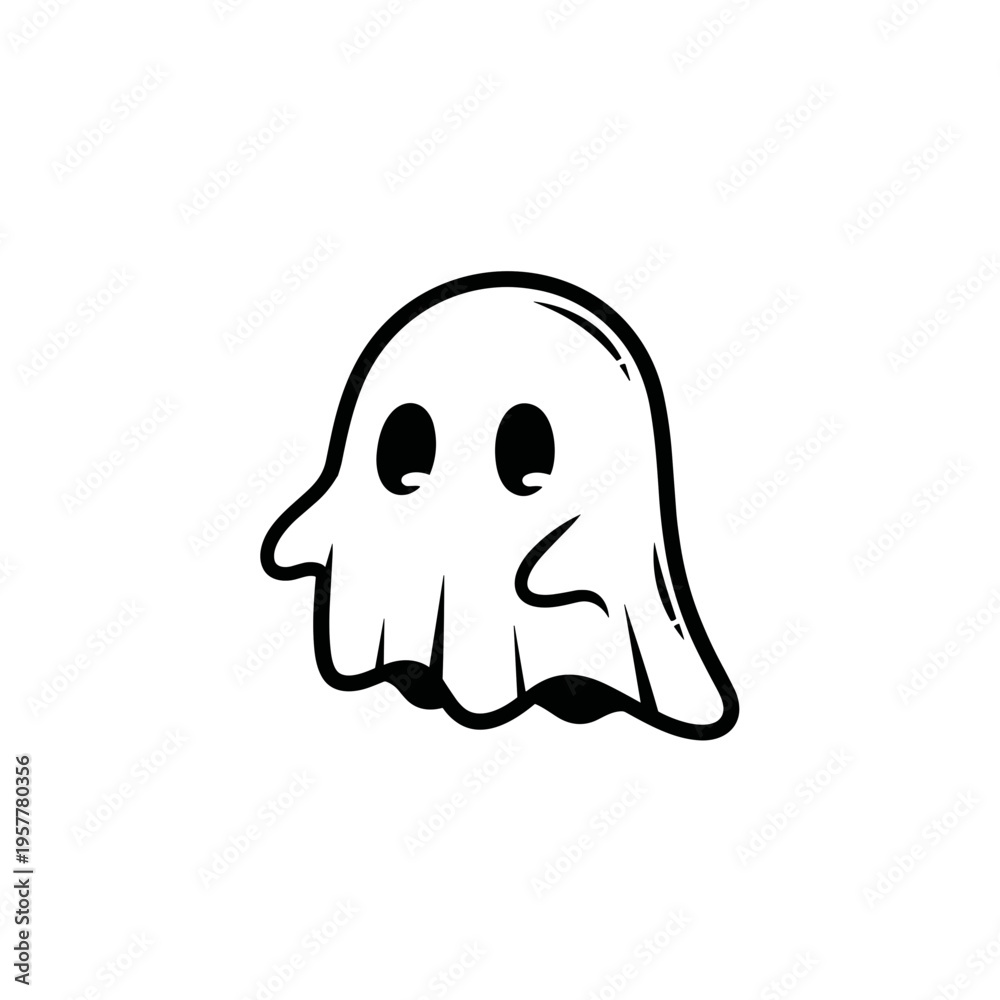 Obraz premium Cartoon ghost with a face.
