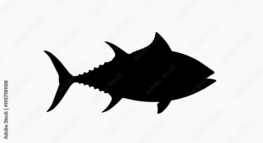 Fototapeta premium A black silhouette of a fish