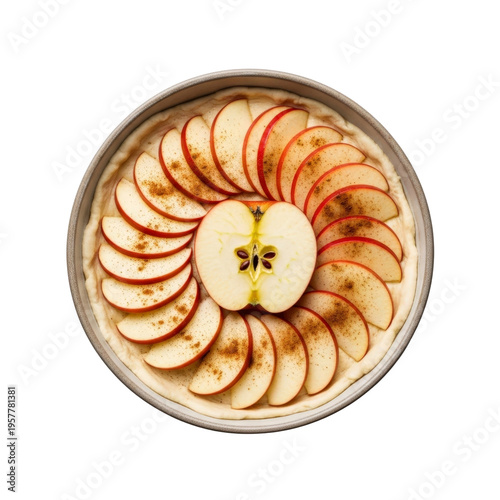 Apple pie preparation with cinnamon