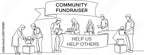 community fundraiser event illustration
