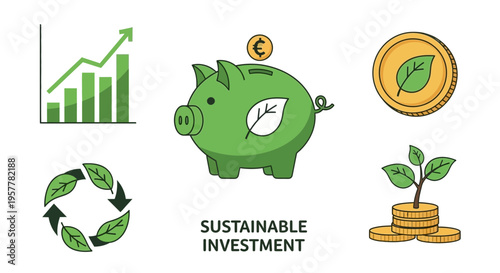 Sustainable investment and eco friendly finance concept.