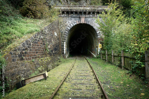 Tableau sur toile Stone entrance of the historic Kaller Tunnel in Gemünd