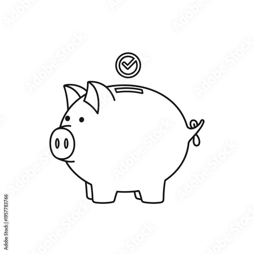 Piggy bank with coin on top 2.