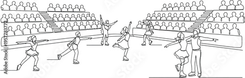 Cricket player action sequence, stadium audience background