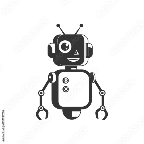 Robot with headphones and wrench hands.