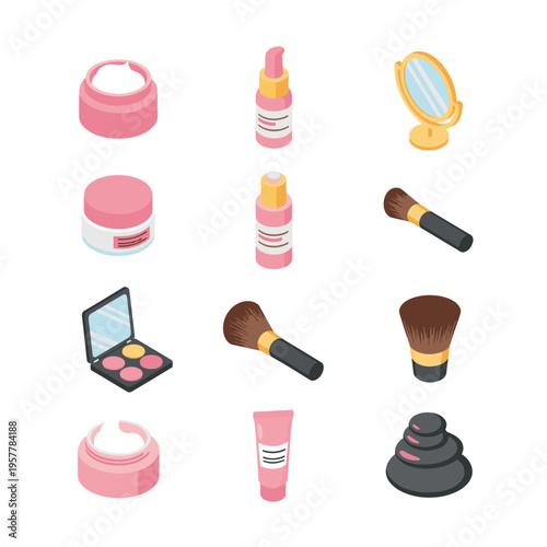 Collection of various makeup and beauty products.