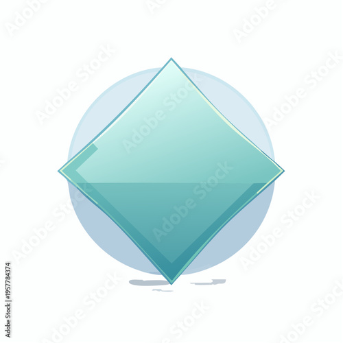 Abstract illustration of a turquoise gemstone on a light blue background, modern design
