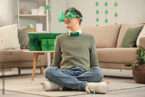 Redhead young man in clover...