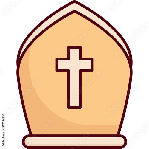 Christian Bishop Mitre Hat Religious Symbol