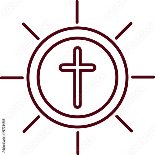 Holy Eucharist Host With Radiant Cross Symbol
