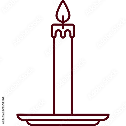 Religious Candle With Melting Wax Illustration