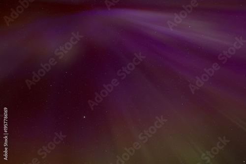 The aurora borealis purple and green sky at night