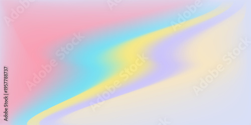 Abstract clear blue sky. Pastel rainbow. Light blue, pink and yellow color banner. Pastel gradient sky pattern. Blurred, light, soft backdrop colorful gradient background. Vector illustration