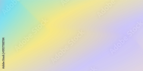 Abstract clear blue sky. Pastel rainbow. Light blue, pink and yellow color banner. Pastel gradient sky pattern. Blurred, light, soft backdrop colorful gradient background. Vector illustration