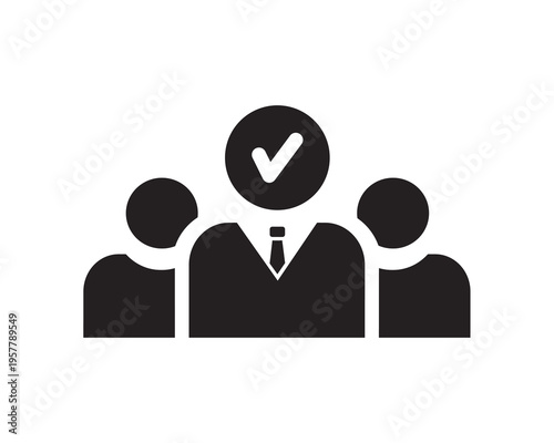 Human Resource Icon Flat Vector. Clean and minimal graphic design.