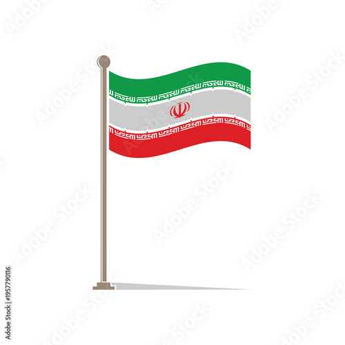illustration of the waving Iranian flag icon
