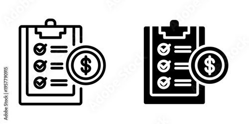Price list icon, element icon for design branding, print, and digital media