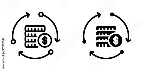 Currency icon, element icon for design branding, print, and digital media