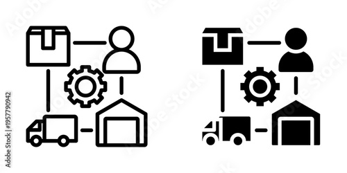Supply chain management icon, element icon for design branding, print, and digital media