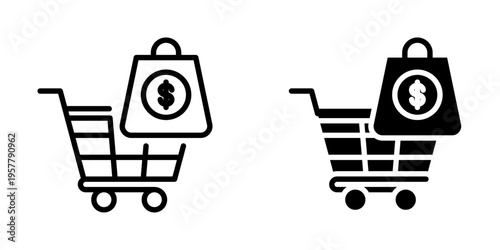 Purchasing icon, element icon for design branding, print, and digital media