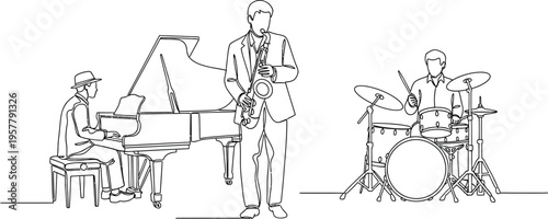 jazz band music illustration