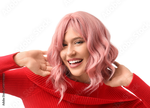 Beautiful young woman in pi...