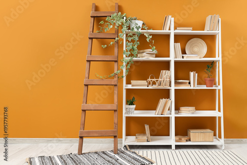 Interior of home library wi...