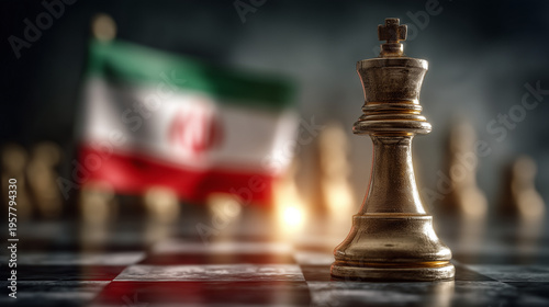 Chess Game with Iranian Fla...