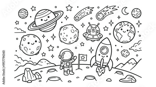 Astronaut standing on the moon surface.