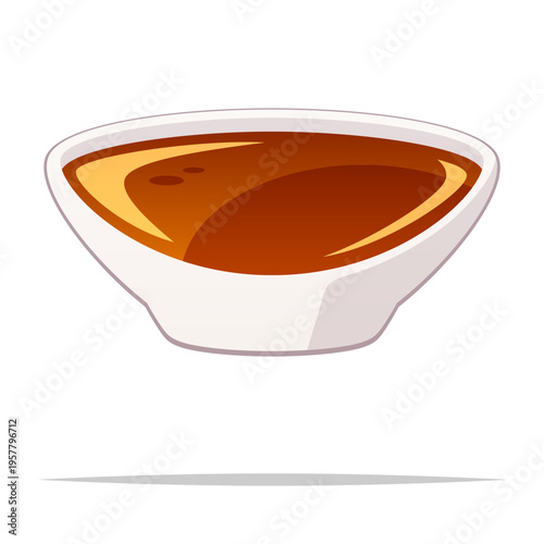 A cup of fish sauce vector isolated illustration