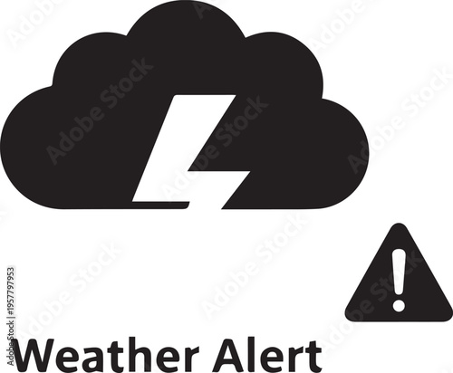 A weather alert icon with a cloud and lightning bolt