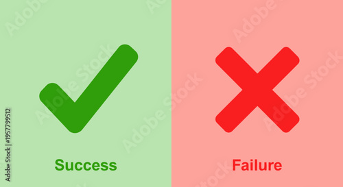 Success and failure concepts green check mark and red x symbols