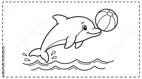 Dolphin Playing with Beach Ball.