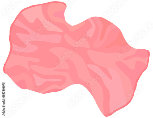 シンプルなピンク色のタオルのイラスト ベクター素材